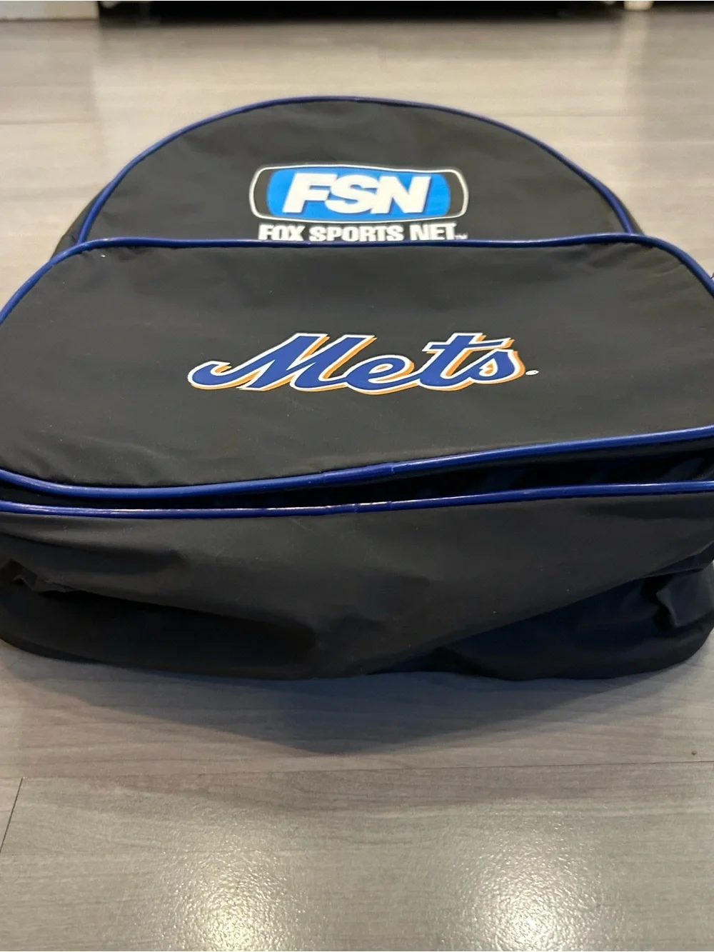 Vintage New York Mets FSN Fox Sports Net Backpack SGA Promo Black Blue Bag